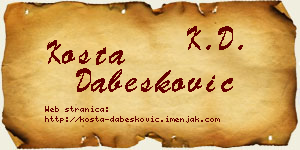 Kosta Dabesković vizit kartica